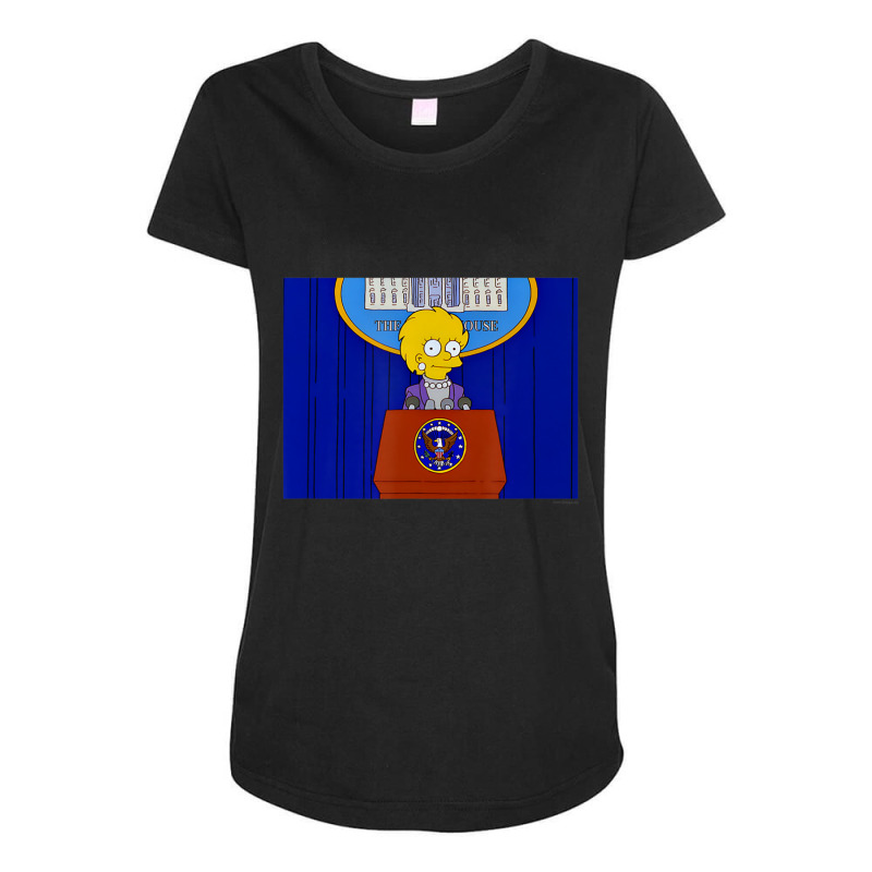 The Simpsons Lisa Simpson President Maternity Scoop Neck T-shirt by longdanouj | Artistshot