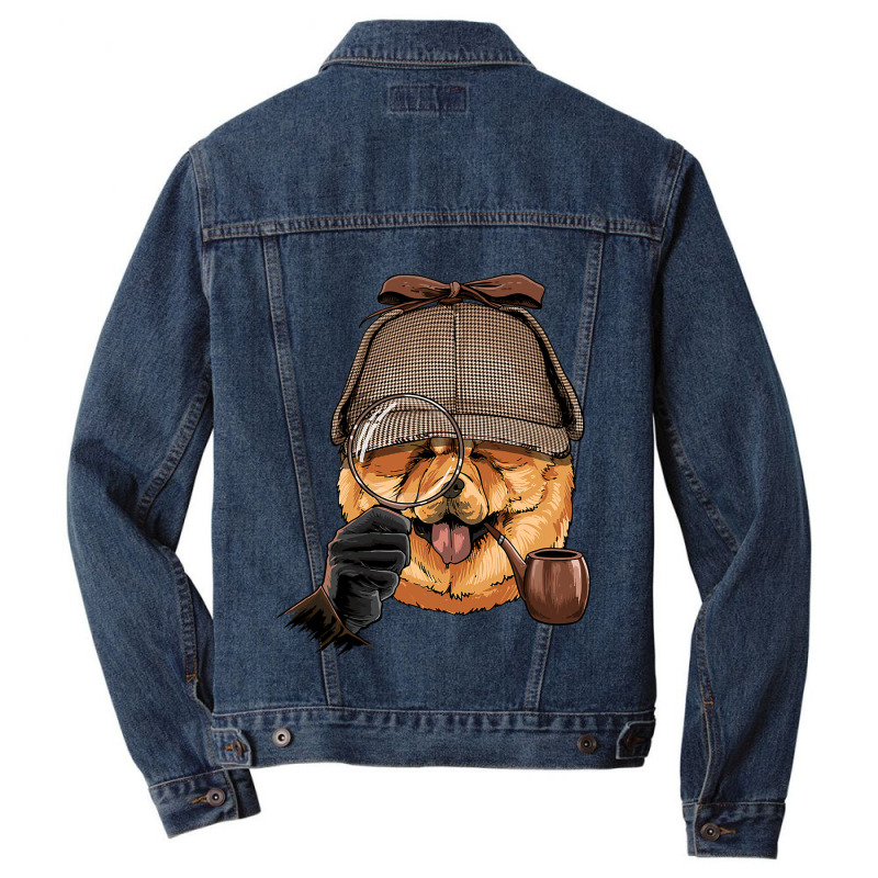 Detective Chow Chow Doggo Spy Investigator Puppy D Men Denim Jacket by kerrmanthez | Artistshot