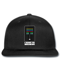 I Want To Believe Space Alien Invaders T Shirt Printed Hat | Artistshot