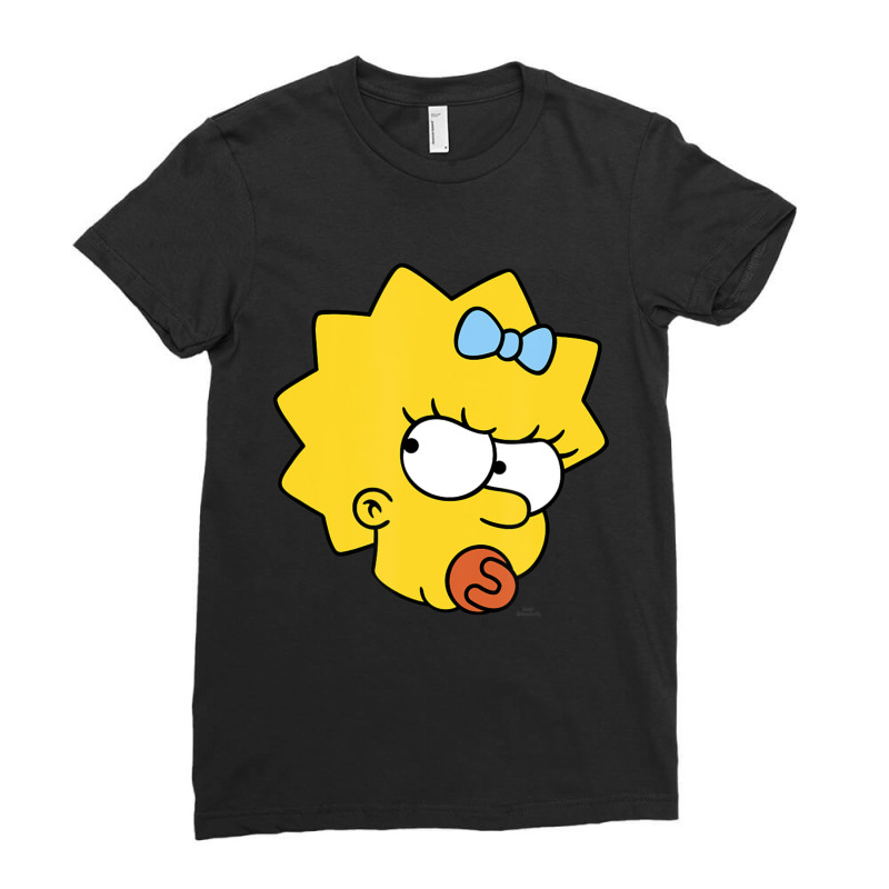 The Simpsons Maggie Simpson Angry Big Face Ladies Fitted T-Shirt by longdanouj | Artistshot