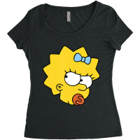 The Simpsons Maggie Simpson Angry Big Face Women's Triblend Scoop T-shirt | Artistshot