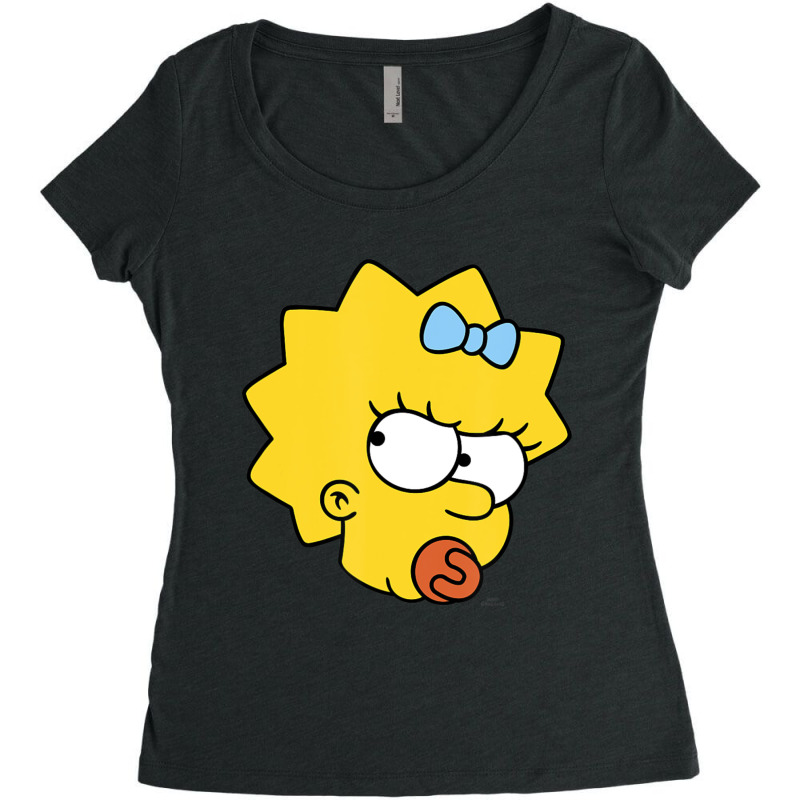 The Simpsons Maggie Simpson Angry Big Face Women's Triblend Scoop T-shirt by longdanouj | Artistshot