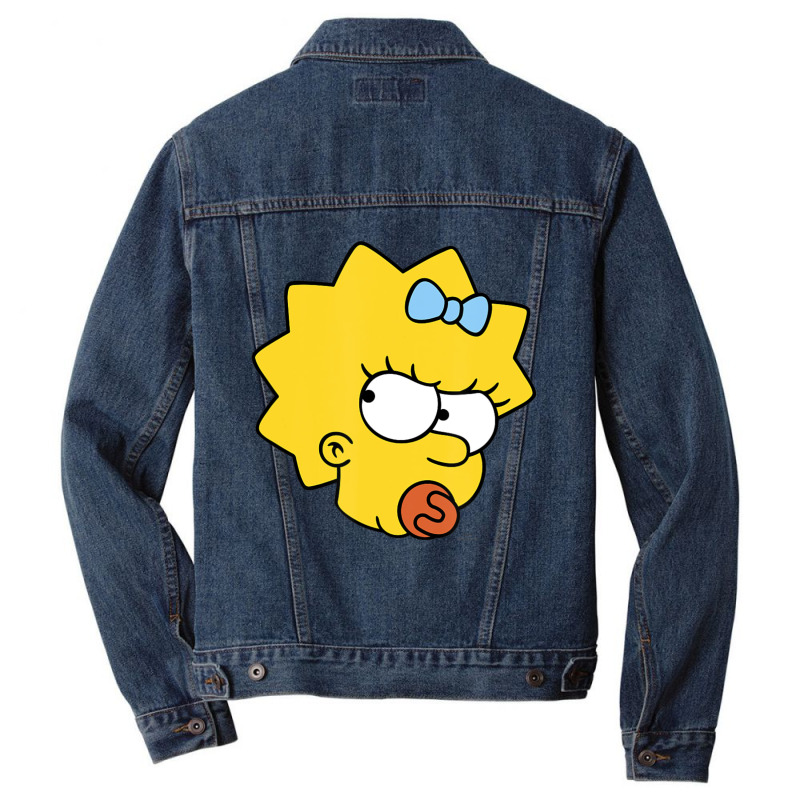 The Simpsons Maggie Simpson Angry Big Face Men Denim Jacket by longdanouj | Artistshot