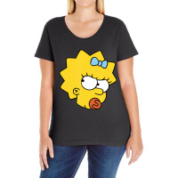 The Simpsons Maggie Simpson Angry Big Face Ladies Curvy T-shirt | Artistshot