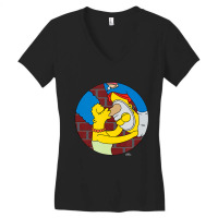 The Simpsons Marge And Homer Pie Man Upside Down K Women's V-neck T-shirt | Artistshot