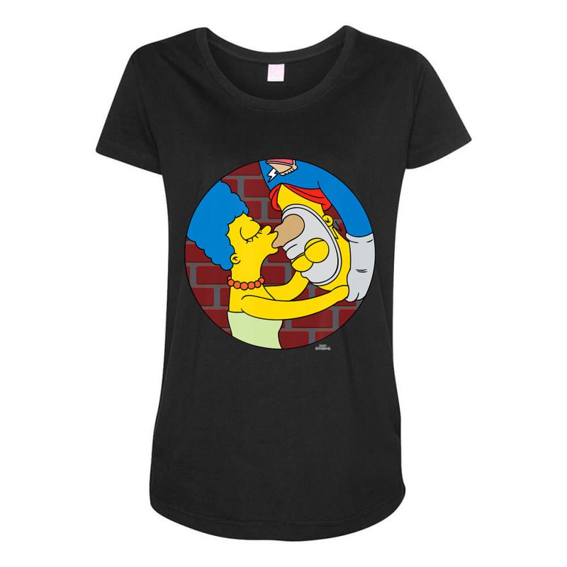 The Simpsons Marge And Homer Pie Man Upside Down K Maternity Scoop Neck T-shirt by longdanouj | Artistshot