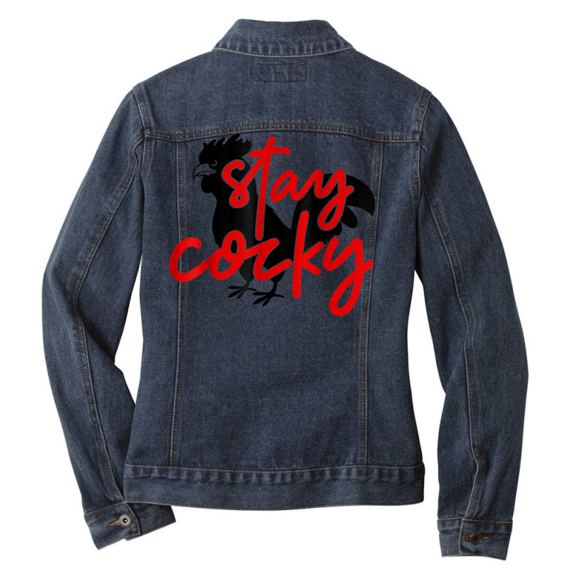 Let Them Know You Are Cocky Stay Cocky Jsu Gamecoc Ladies Denim Jacket by bonne | Artistshot