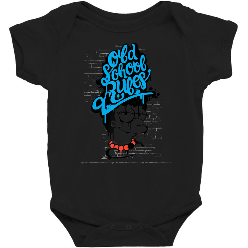 The Simpsons Marge Old School Rules Graffiti Baby Bodysuit by longdanouj | Artistshot