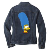 The Simpsons Marge Simpson Big Face Ladies Denim Jacket | Artistshot