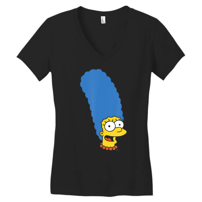 The Simpsons Marge Simpson Big Face Women's V-Neck T-Shirt by longdanouj | Artistshot