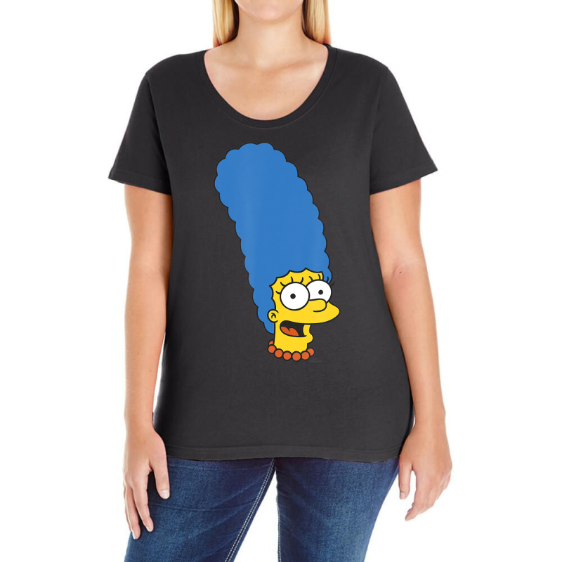 The Simpsons Marge Simpson Big Face Ladies Curvy T-Shirt by longdanouj | Artistshot