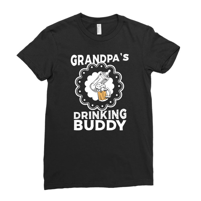 Grandpa's Drinking Buddy Ladies Fitted T-Shirt by DonoArt | Artistshot