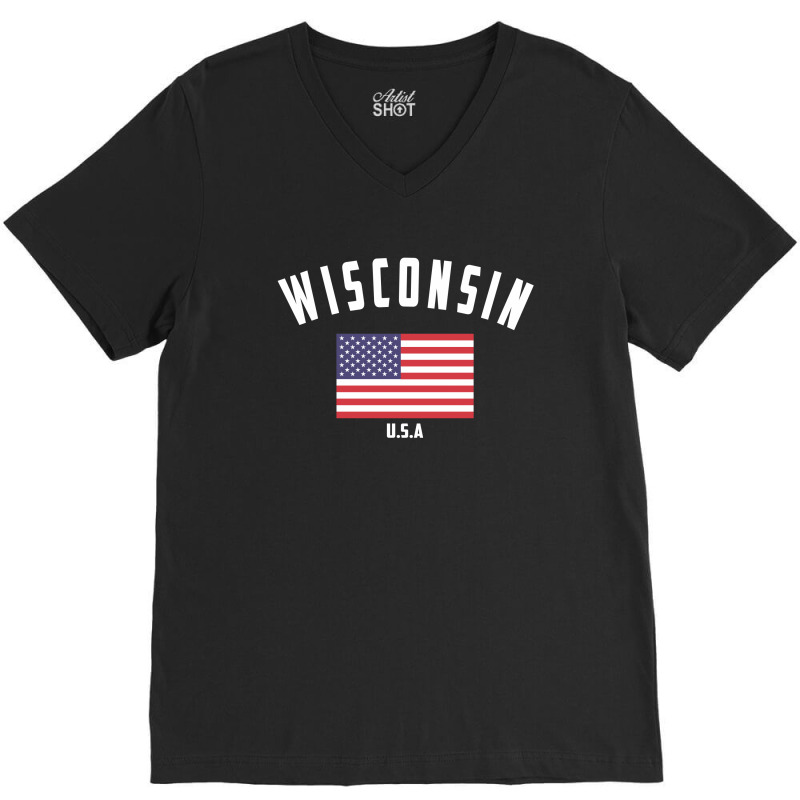 Wisconsin V-Neck Tee by Chris Ceconello | Artistshot