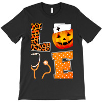 Leopard Love Halloween Pumpkin Fall Nurse Doctor G T-shirt | Artistshot