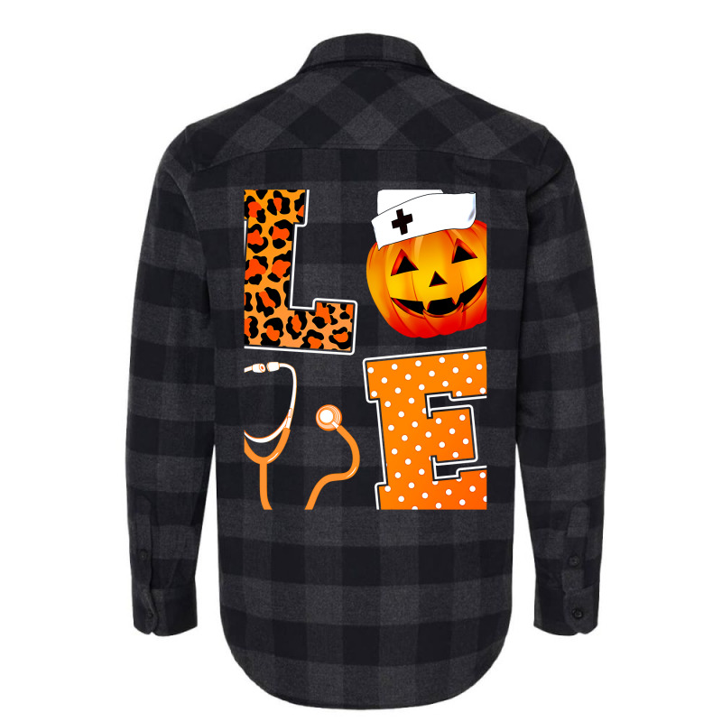 Leopard Love Halloween Pumpkin Fall Nurse Doctor G Flannel Shirt | Artistshot