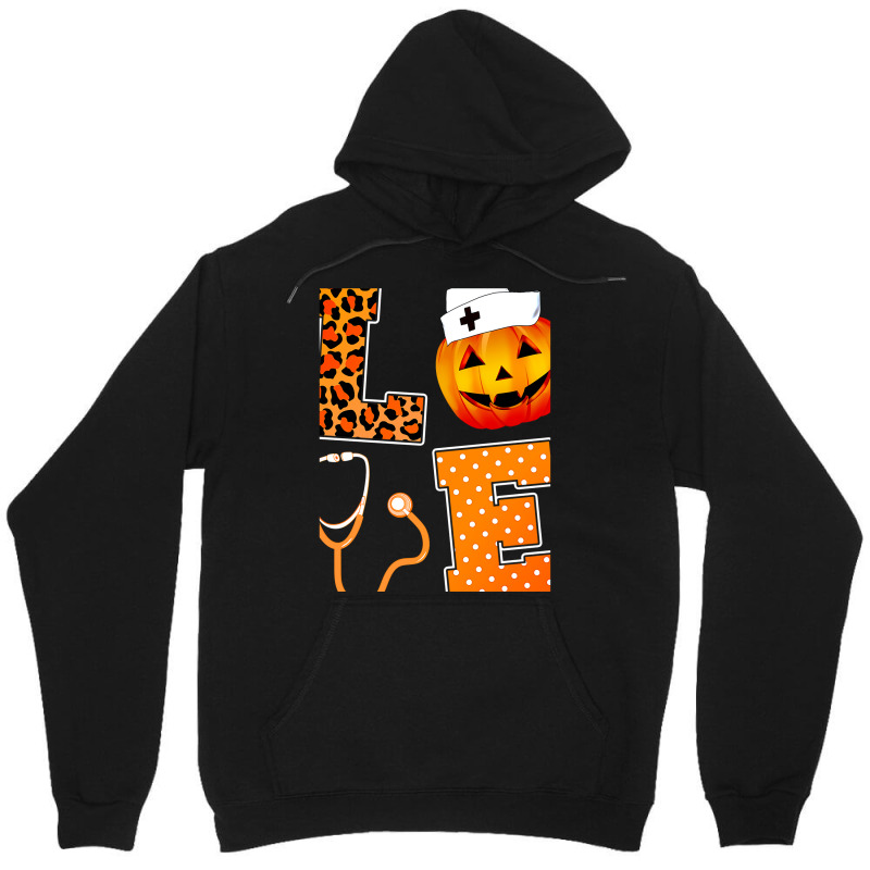 Leopard Love Halloween Pumpkin Fall Nurse Doctor G Unisex Hoodie | Artistshot