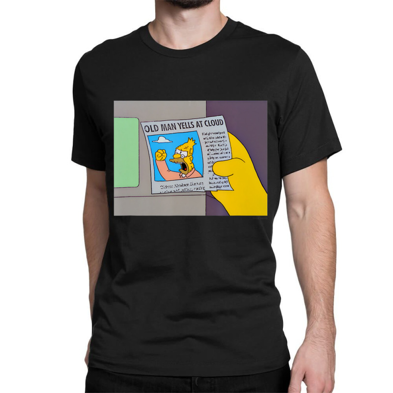 The Simpsons Old Man Yells At Cloud Newspaper V2 Classic T-shirt by longdanouj | Artistshot