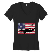 Patriotic C-5 Galaxy Jet American Flag Women's V-neck T-shirt | Artistshot