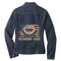 Mens Sunglasses Beardie Dad Flag American Bearded  Ladies Denim Jacket | Artistshot