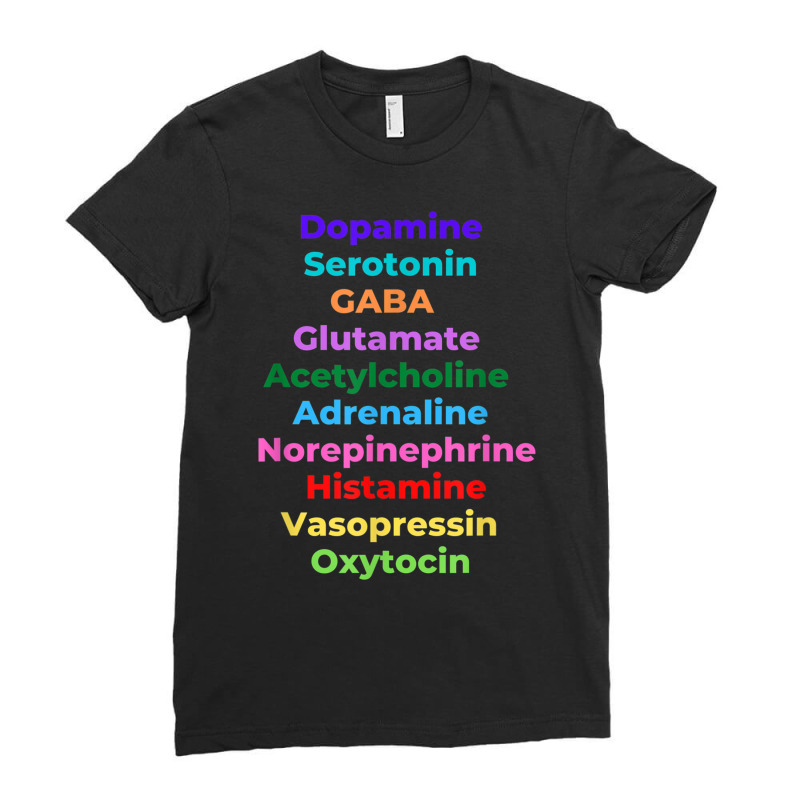 Neurotransmitters   Dopamine Neuroscience Brain Ps Ladies Fitted T-Shirt by bonne | Artistshot