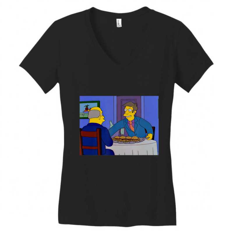 The Simpsons Principal Skinner Steamed Hands V2 Women's V-Neck T-Shirt by longdanouj | Artistshot