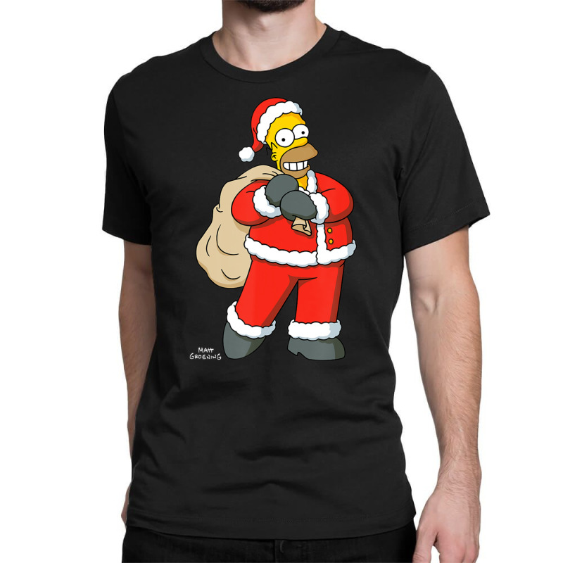 The Simpsons Santa Homer Holiday Classic T-shirt by longdanouj | Artistshot