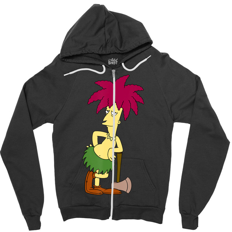 The Simpsons Sideshow Bob With Axe V2 Zipper Hoodie by longdanouj | Artistshot