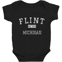 Flint Michigan Mi Vintage T Shirt Baby Bodysuit | Artistshot