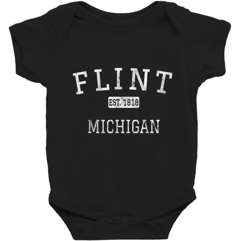 Flint Michigan Mi Vintage T Shirt Baby Bodysuit | Artistshot