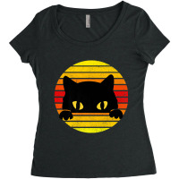 Black Cats Vintage Retro Style Women's Triblend Scoop T-shirt | Artistshot