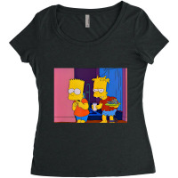 The Simpsons Treehouse Of Horror Bad Double Bart Women's Triblend Scoop T-shirt | Artistshot