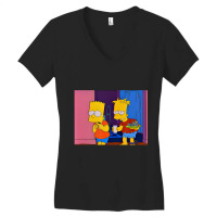 The Simpsons Treehouse Of Horror Bad Double Bart Women's V-neck T-shirt | Artistshot