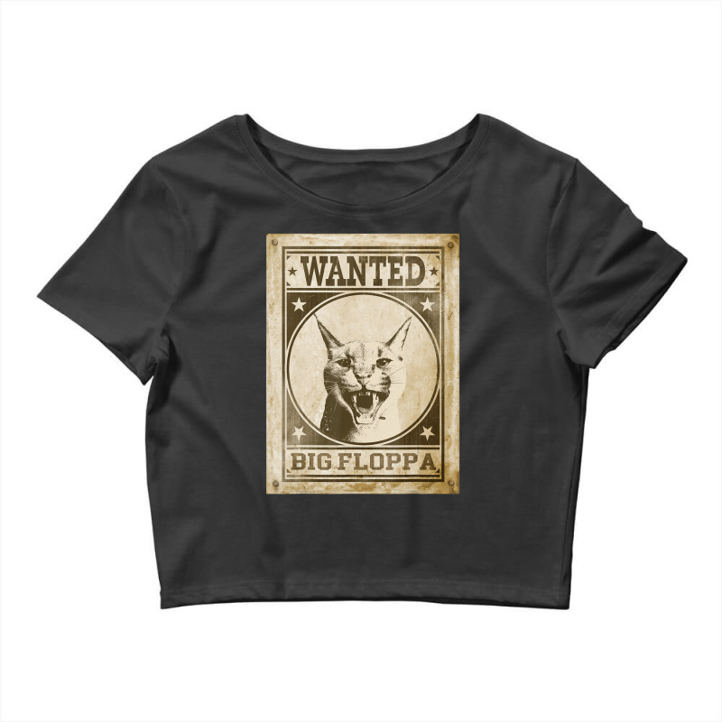 Big Floppa Cat Cute Caracal Cat Vintage Wanted Crop Top by spannmargarettrgy | Artistshot