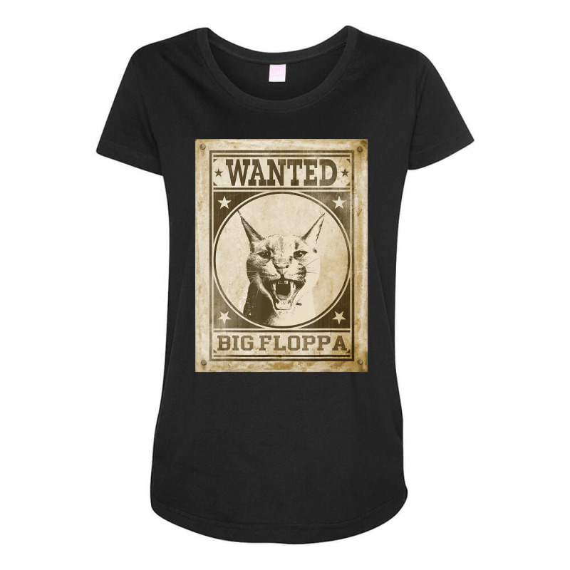 Big Floppa Cat Cute Caracal Cat Vintage Wanted Maternity Scoop Neck T-shirt by spannmargarettrgy | Artistshot