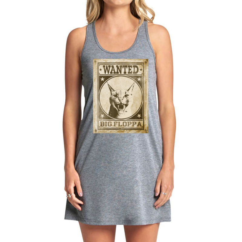 Big Floppa Cat Cute Caracal Cat Vintage Wanted Tank Dress by spannmargarettrgy | Artistshot