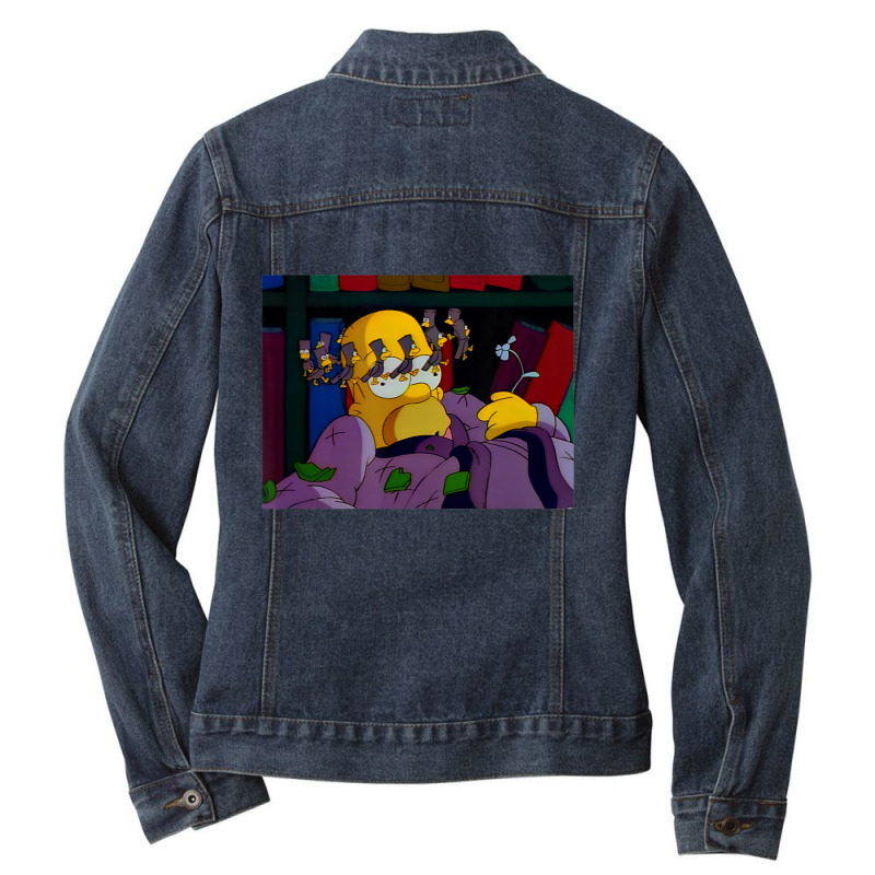 The Simpsons Treehouse Of Horror Halloween Dizzy H Ladies Denim Jacket by longdanouj | Artistshot