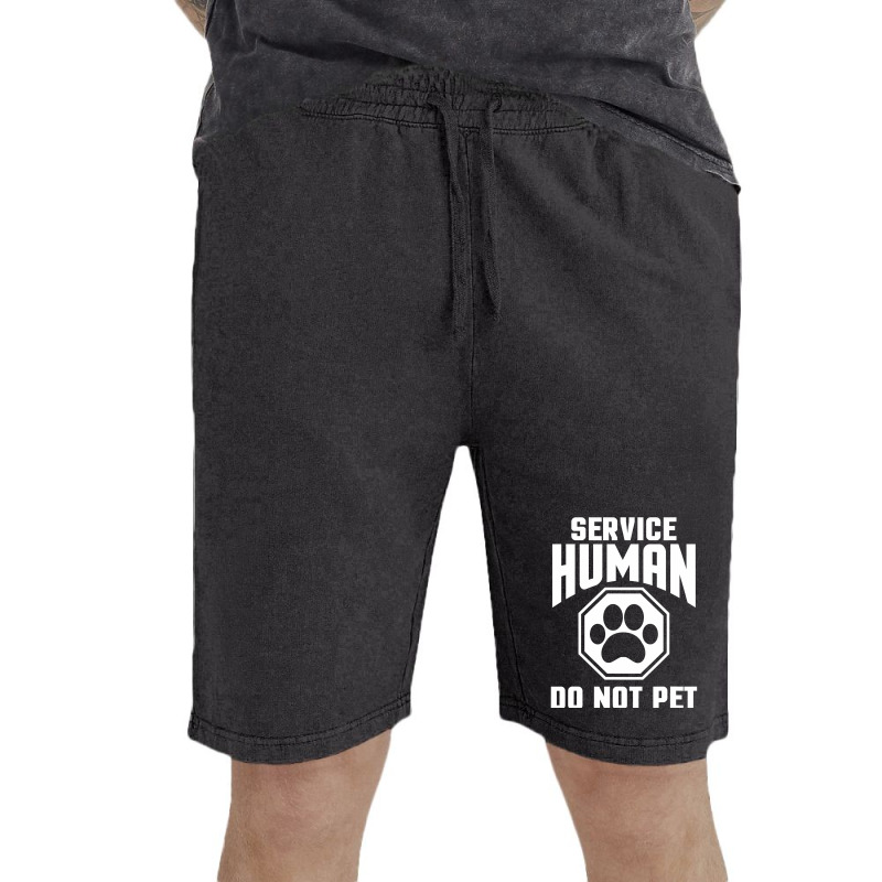 Service Human Design Do Not Pet Funny Dog Lover Qu Vintage Short | Artistshot