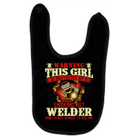 This Girl Is Protected By A Welder   Welding Ironw Baby Bibs | Artistshot