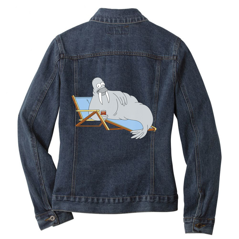 The Simpsons Treehouse Of Horror Homer The Walrus Ladies Denim Jacket by longdanouj | Artistshot