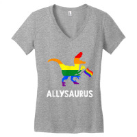 Allysaurus Trans Ally T Rex Dinosaur Gay Pride Par Women's V-neck T-shirt | Artistshot