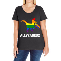 Allysaurus Trans Ally T Rex Dinosaur Gay Pride Par Ladies Curvy T-shirt | Artistshot