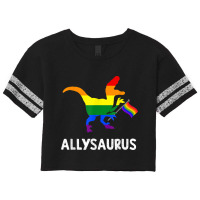 Allysaurus Trans Ally T Rex Dinosaur Gay Pride Par Scorecard Crop Tee | Artistshot