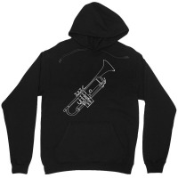 Trumpet Oneline Art   Trumpet Brass Instrument Tru Unisex Hoodie | Artistshot