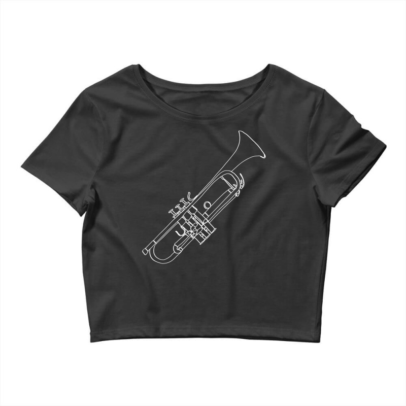 Trumpet Oneline Art   Trumpet Brass Instrument Tru Crop Top by bonne | Artistshot