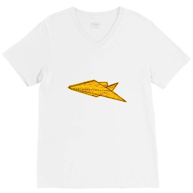 Silhouette Tiles Of An Old Folding Paper Airplanes V-neck Tee | Artistshot