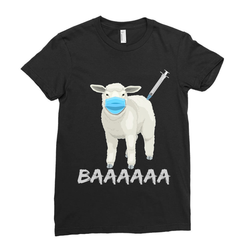 Sheep Or Sheeple Anti Vaccine And Mask Ladies Fitted T-Shirt by home12 | Artistshot