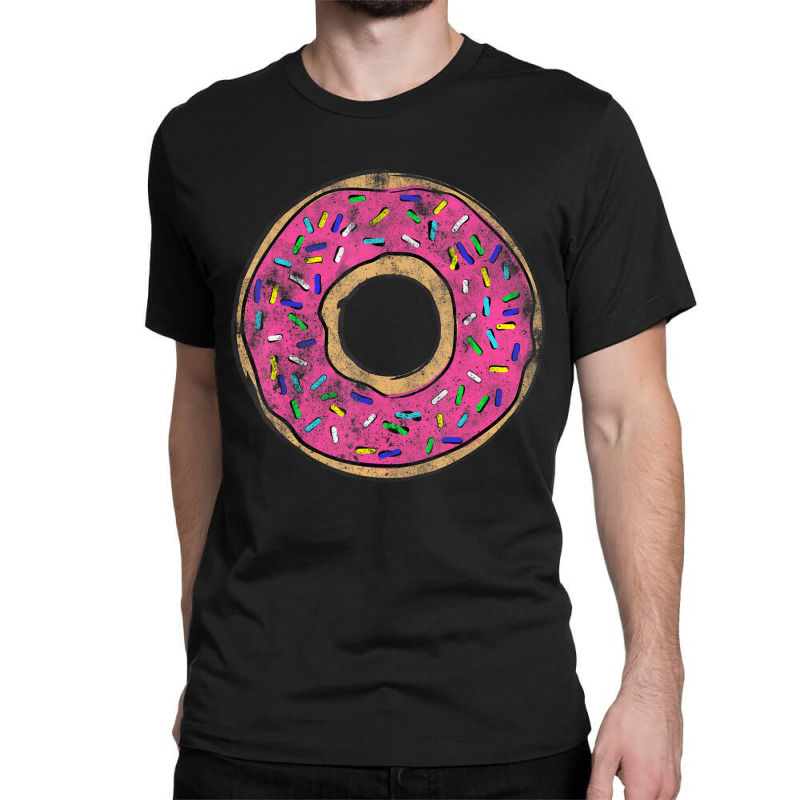 Vintage Big Pink Donu Colorful Sprinkles Doughnut Classic T-shirt by longdanouj | Artistshot