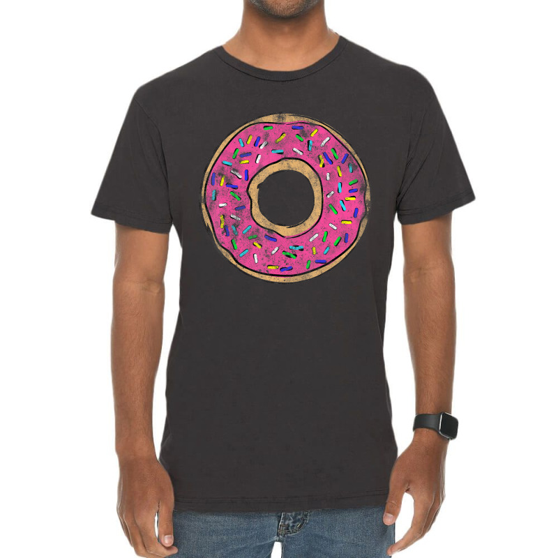 Vintage Big Pink Donu Colorful Sprinkles Doughnut Vintage T-Shirt by longdanouj | Artistshot