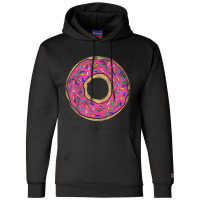 Vintage Big Pink Donu Colorful Sprinkles Doughnut Champion Hoodie | Artistshot