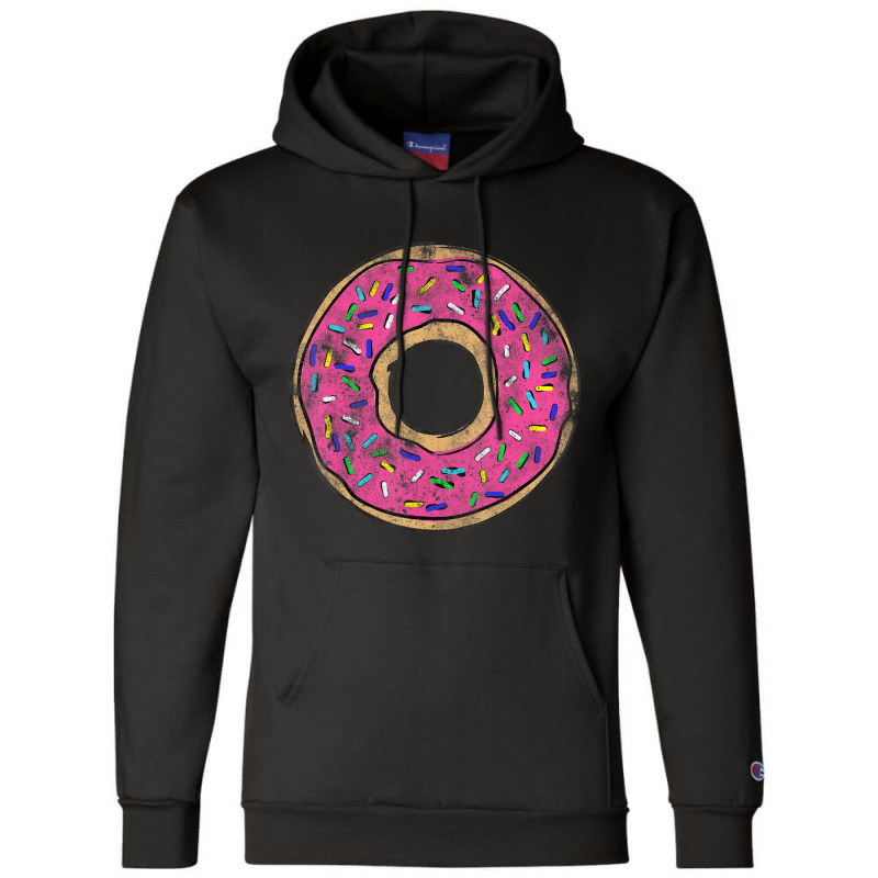 Vintage Big Pink Donu Colorful Sprinkles Doughnut Champion Hoodie by longdanouj | Artistshot